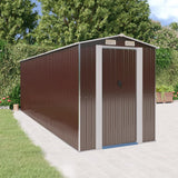 NNEVL Garden Shed Dark Brown 192x606x223 cm Galvanised Steel