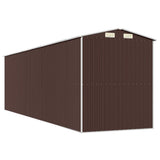 NNEVL Garden Shed Dark Brown 192x689x223 cm Galvanised Steel