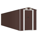 NNEVL Garden Shed Dark Brown 192x855x223 cm Galvanised Steel