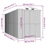 NNEVL Garden Shed Light Brown 192x440x223 cm Galvanised Steel