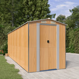 NNEVL Garden Shed Light Brown 192x606x223 cm Galvanised Steel
