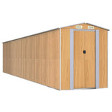 NNEVL Garden Shed Light Brown 192x938x223 cm Galvanised Steel