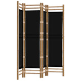 NNEVL Folding 4-Panel Room Divider 160 cm Bamboo and Canvas