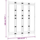 NNEVL Folding 4-Panel Room Divider 160 cm Bamboo and Canvas