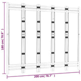 NNEVL Folding 5-Panel Room Divider 200 cm Bamboo and Canvas