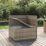 NNEVL Garden Corner Sofa with Cushion Grey 57x57x56 cm Poly Rattan