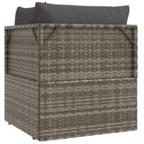 NNEVL Garden Corner Sofa with Cushion Grey 57x57x56 cm Poly Rattan