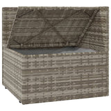 NNEVL Garden Corner Sofa with Cushion Grey 57x57x56 cm Poly Rattan
