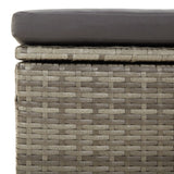 NNEVL Garden Corner Sofa with Cushion Grey 57x57x56 cm Poly Rattan