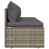 NNEVL 3-Seater Garden Sofa with Cushions Grey Poly Rattan