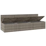 NNEVL 3-Seater Garden Sofa with Cushions Grey Poly Rattan