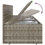 NNEVL 3-Seater Garden Sofa with Cushions Grey Poly Rattan