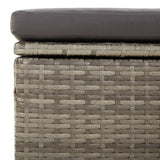 NNEVL 3-Seater Garden Sofa with Cushions Grey Poly Rattan