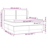 NNEVL Box Spring Bed with Mattress Dark Grey 152x203 cm Queen Fabric