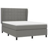 NNEVL Box Spring Bed with Mattress Dark Grey 137x190 cm Double Fabric