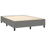 NNEVL Box Spring Bed with Mattress Dark Grey 137x190 cm Double Fabric
