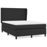 NNEVL Box Spring Bed with Mattress Black 137x190 cm Double Faux Leather