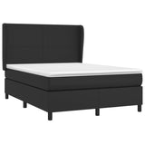 NNEVL Box Spring Bed with Mattress Black 137x190 cm Double Faux Leather