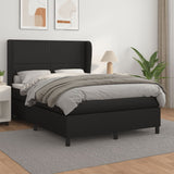 NNEVL Box Spring Bed with Mattress Black 137x190 cm Double Faux Leather