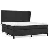 NNEVL Box Spring Bed with Mattress Black 152x203 cm Queen Faux Leather