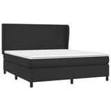 NNEVL Box Spring Bed with Mattress Black 152x203 cm Queen Faux Leather