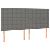 NNEVL Box Spring Bed with Mattress&LED Dark Grey 152x203 cm Queen Fabric