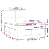 NNEVL Box Spring Bed with Mattress&LED Black 137x190 cm Double Faux Leather