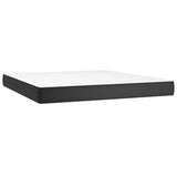 NNEVL Box Spring Bed with Mattress&LED Black 152x203 cm Queen Faux Leather