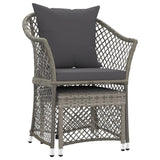 NNEVL 2 Piece Garden Lounge Set with Cushions Grey Poly Rattan