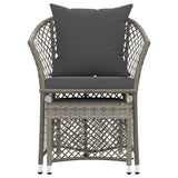 NNEVL 2 Piece Garden Lounge Set with Cushions Grey Poly Rattan