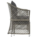 NNEVL 2 Piece Garden Lounge Set with Cushions Grey Poly Rattan