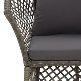 NNEVL 2 Piece Garden Lounge Set with Cushions Grey Poly Rattan