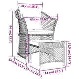 NNEVL 2 Piece Garden Lounge Set with Cushions Grey Poly Rattan