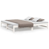 NNEVL Pull-out Day Bed White 2x(92x187) cm Solid Wood Pine