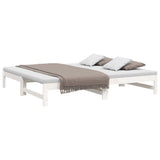 NNEVL Pull-out Day Bed White 2x(92x187) cm Solid Wood Pine