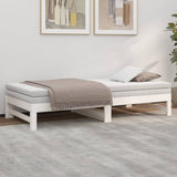 NNEVL Pull-out Day Bed White 2x(92x187) cm Solid Wood Pine