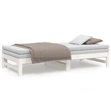 NNEVL Pull-out Day Bed White 2x(92x187) cm Solid Wood Pine