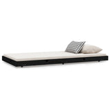 NNEVL Bed Frame Black 92x187 cm Solid Wood Pine Single Size