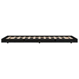 NNEVL Bed Frame Black 92x187 cm Solid Wood Pine Single Size