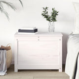 NNEVL Storage Box White 60x32x45.5 cm Solid Wood Pine