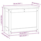NNEVL Storage Box White 60x32x45.5 cm Solid Wood Pine