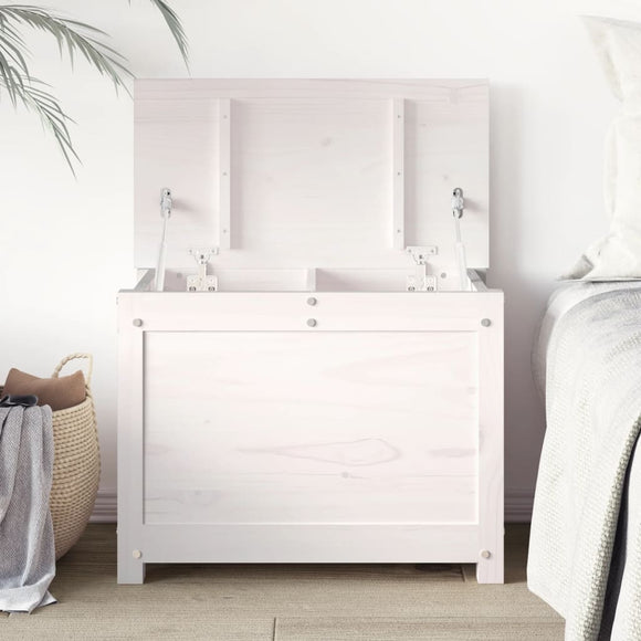 NNEVL Storage Box White 60x32x45.5 cm Solid Wood Pine