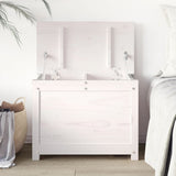 NNEVL Storage Box White 60x32x45.5 cm Solid Wood Pine