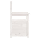 NNEVL Bench White 112.5x51.5x96.5 cm Solid Wood Pine