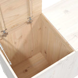 NNEVL Laundry Box White 88.5x44x66 cm Solid Wood Pine