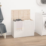 NNEVL Laundry Box White 88.5x44x66 cm Solid Wood Pine