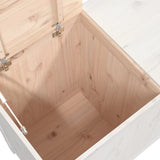 NNEVL Laundry Box White 88.5x44x76 cm Solid Wood Pine