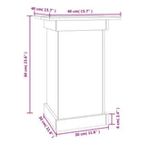 NNEVL Flower Stand 40x40x60 cm Solid Wood Pine