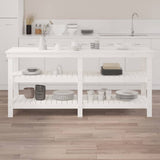 NNEVL Work Bench White 181x50x80 cm Solid Wood Pine