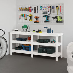 NNEVL Work Bench White 181x50x80 cm Solid Wood Pine